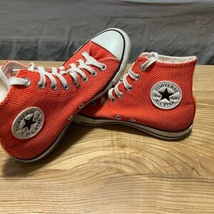 Converse Orange and Textured Shoes size 8.5